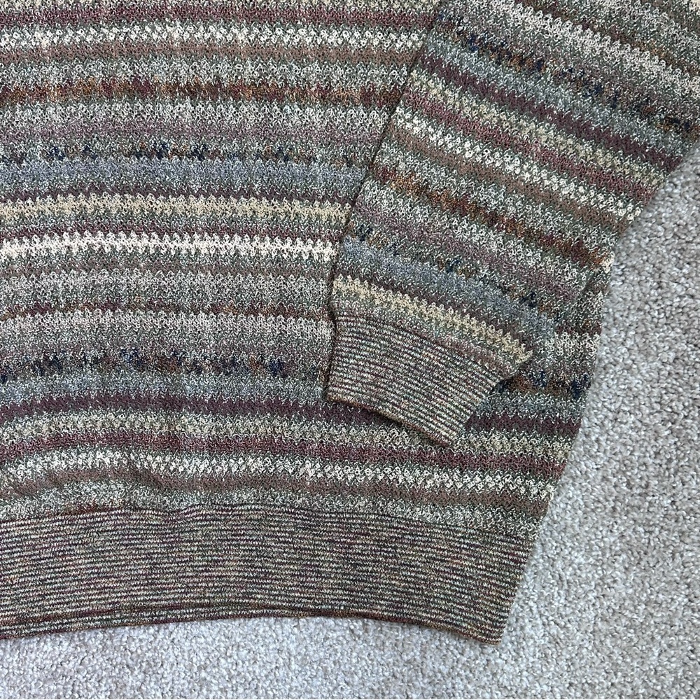 Jhane Barnes Men's Vintage XL Wool Blend Geometric Pullover Crewneck Sweater 90s - Picture 2 of 8
